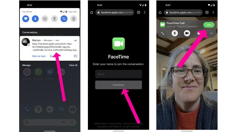 Dołącz do rozmowy FaceTime z Androida